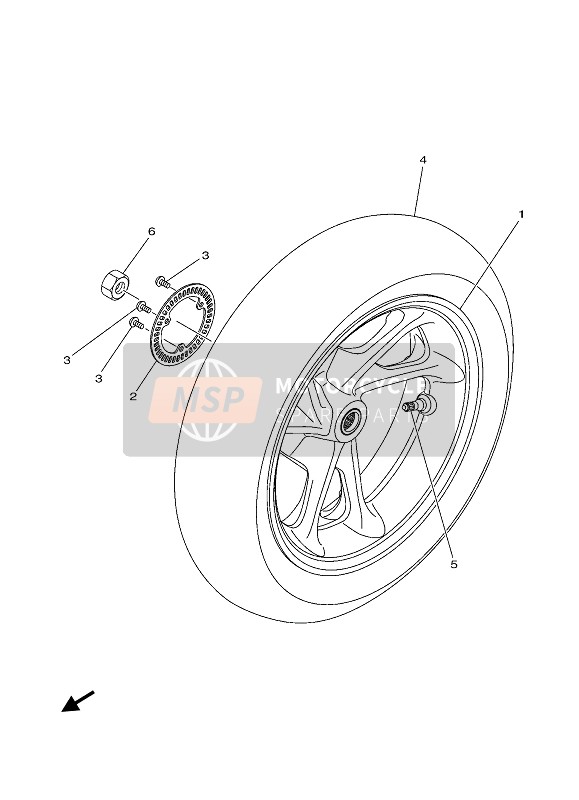 Yamaha NMAX 125 2020 Ruota posteriore per un 2020 Yamaha NMAX 125